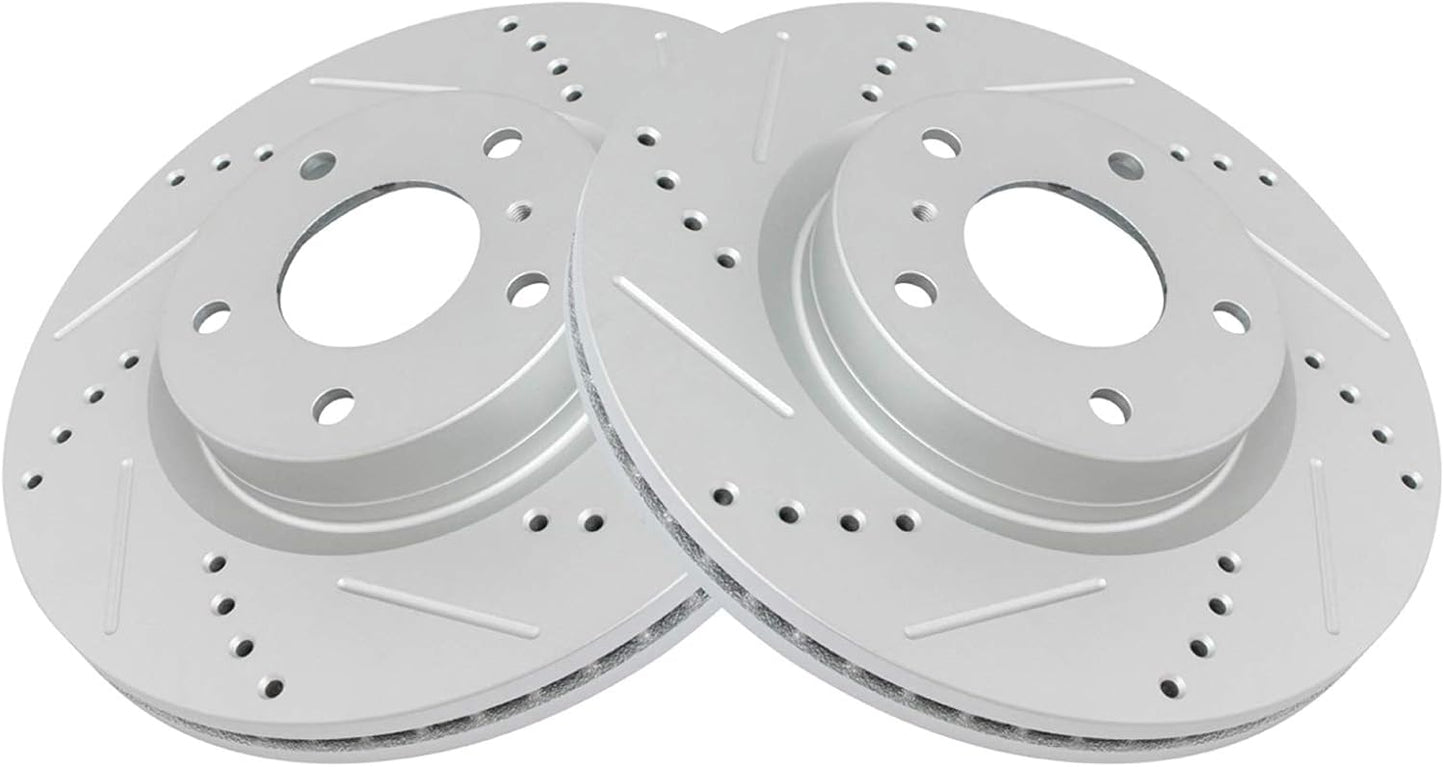 TRQ Front Performance Brake Rotors Set for INFINITI G35 & 350Z