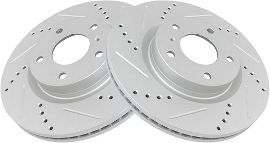 TRQ Front Performance Brake Rotors Set for INFINITI G35 & 350Z
