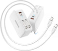 SUPERONE Retractable iPhone Charger 4-Port USB C Charger Block - Long
