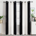 Color Block Velvet Blackout Curtains 52 x 84 in - Room Darkening