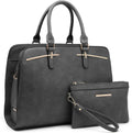 Women Satchel Tote with Clutch Set - 3 Compartment Vegan Leather
