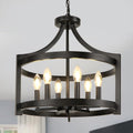 6-Light Black Chandelier Modern Hanging Pendant Lighting - Convertible