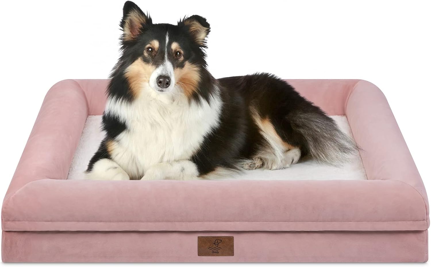 Large Orthopedic Dog Bed with Waterproof Cover and Bolster