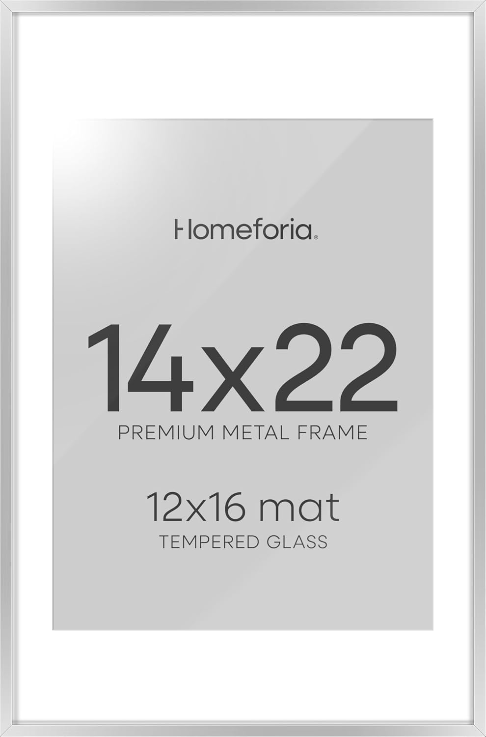 High End Silver 14x22 Picture Frame with Mat for Stunning Decor