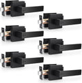 Probrico Heavy Duty Flat Black Square Privacy Door Levers - Sleek Home