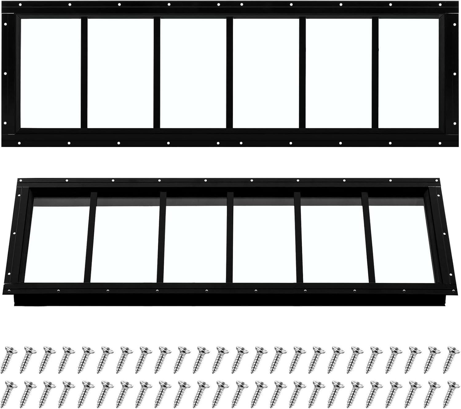 Tandefio 10 x 35 in Black Flush Mount Shed Windows for Sheds