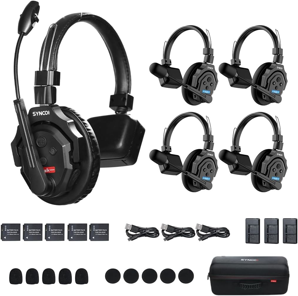 SYNCO XTalk X5 Wireless Intercom Headset for Team Communication