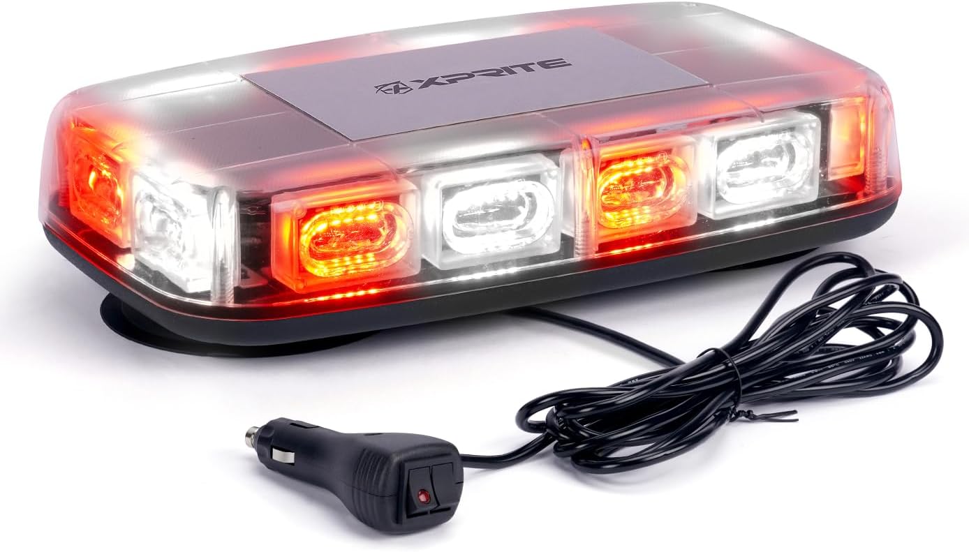 Xprite 12in 72LED Rooftop Mini Strobe Lights for Safety
