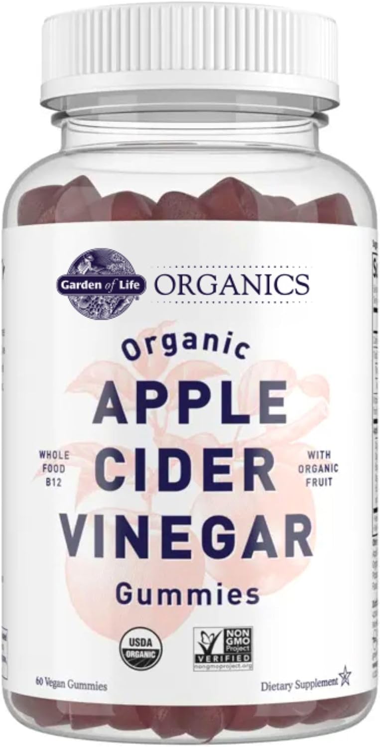 Organic Apple Cider Vinegar Gummies - Vegan, Gluten Free, Non-GMO