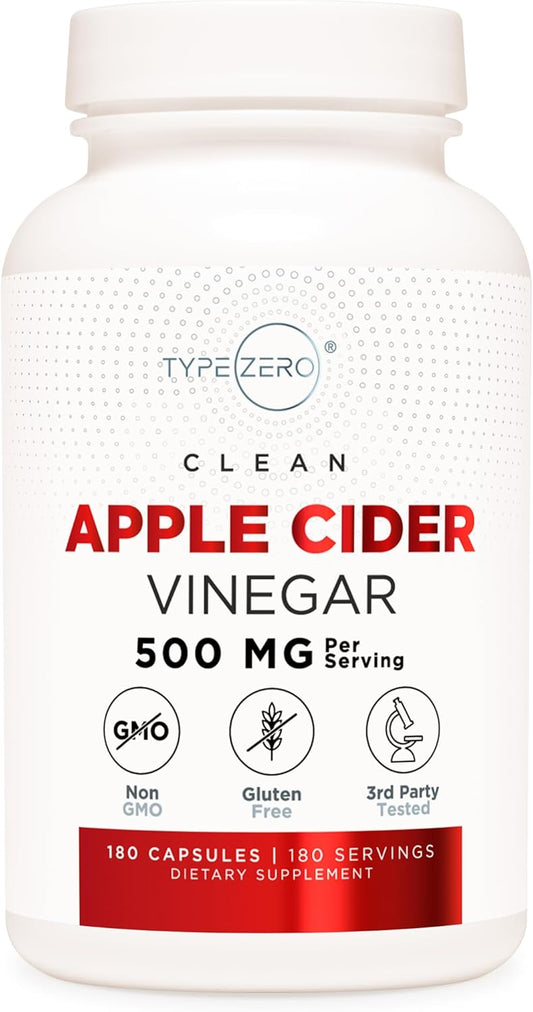 180 Non-GMO Apple Cider Vinegar Capsules - Boost Wellness