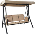 Kozyard Brenda 3-Seat Patio Swing Chair - Comfortable Outdoor Glider