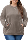Women Plus Size Corduroy Sweatshirt Oversized Crewneck - Fall Cozy