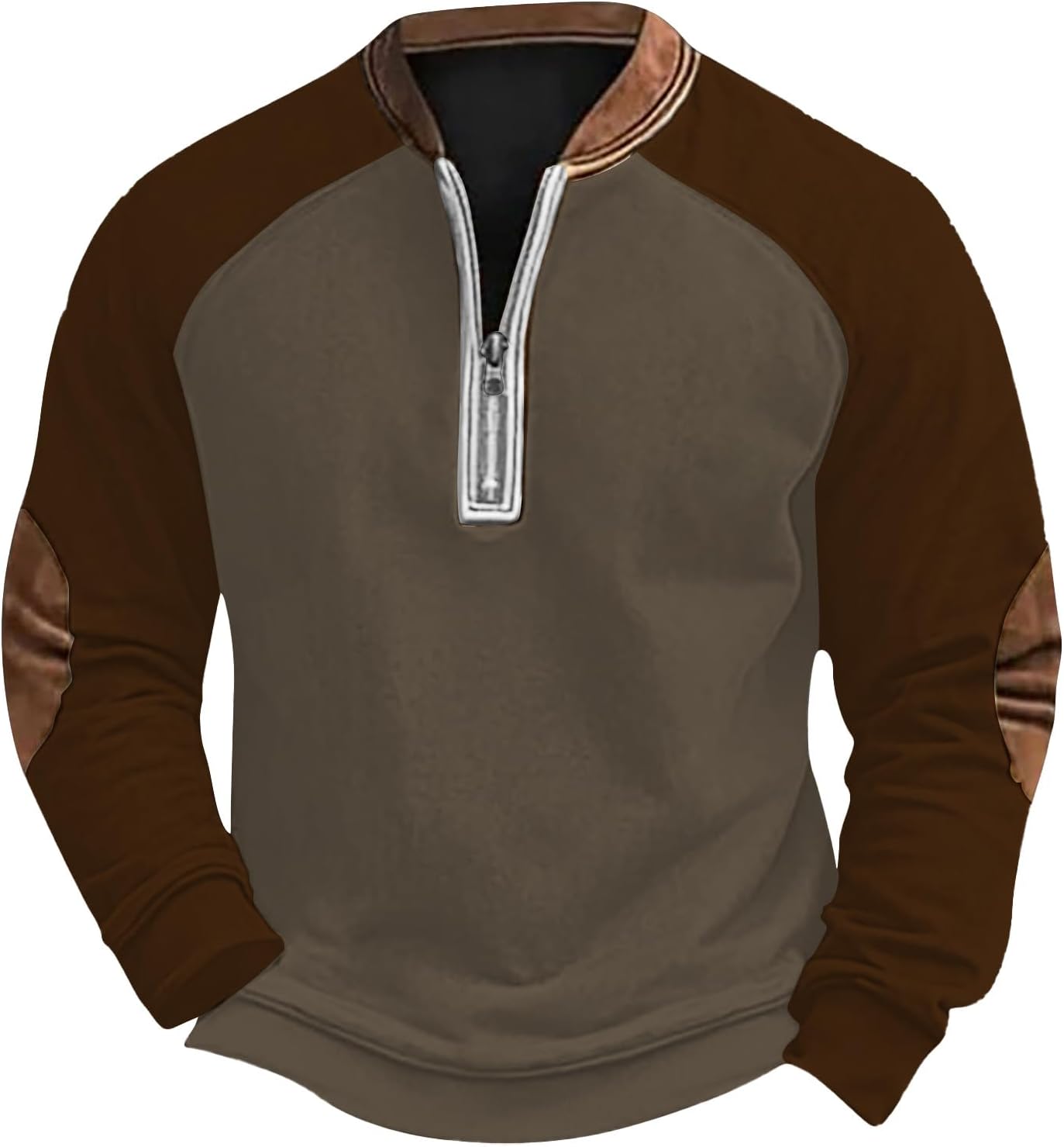 Vintage Quarter Zip Pullover with Elbow Patches