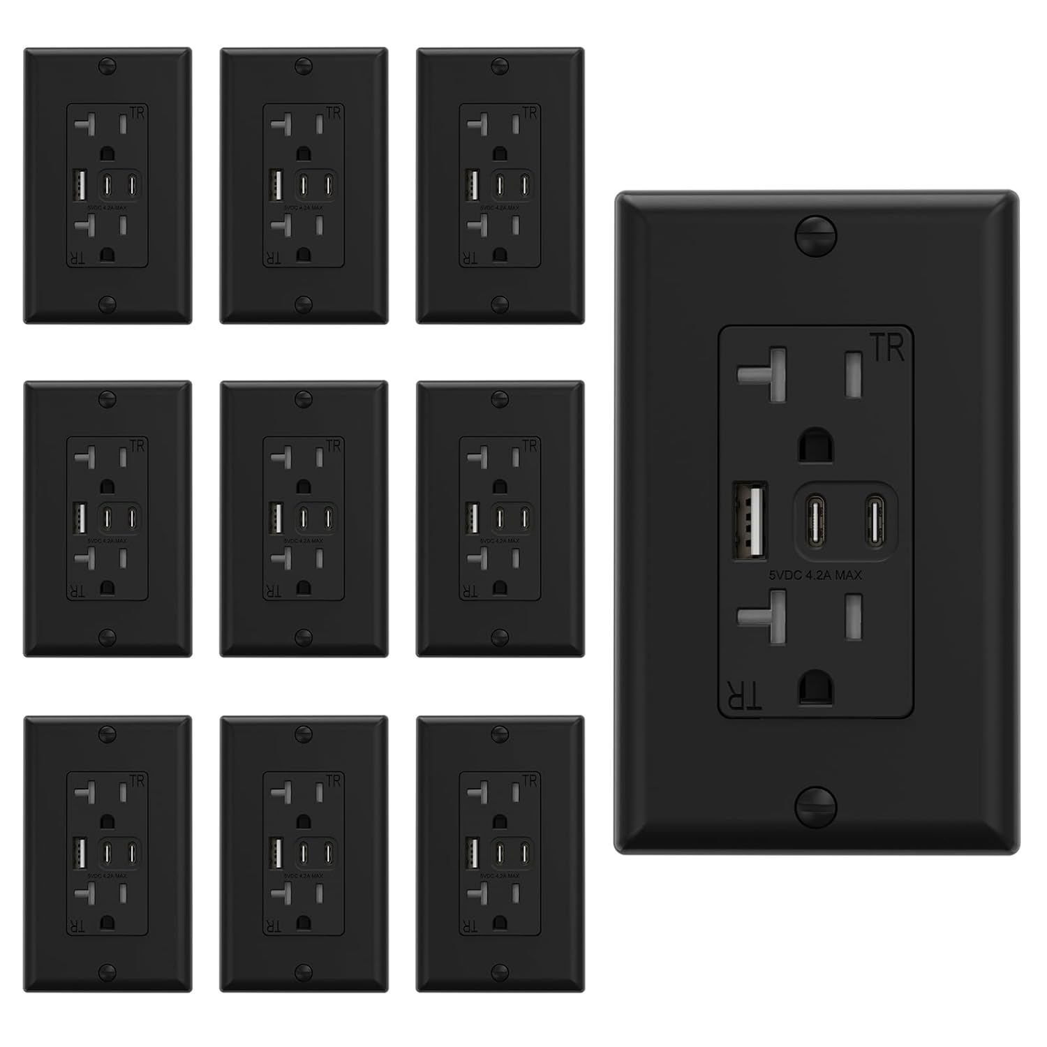 ELEGRP USB Outlets with 3 USB Ports for Efficient Charging