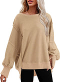 SHEWIN Oversized Reverse Seam Sweatshirt - Casual Lightweight Pullover