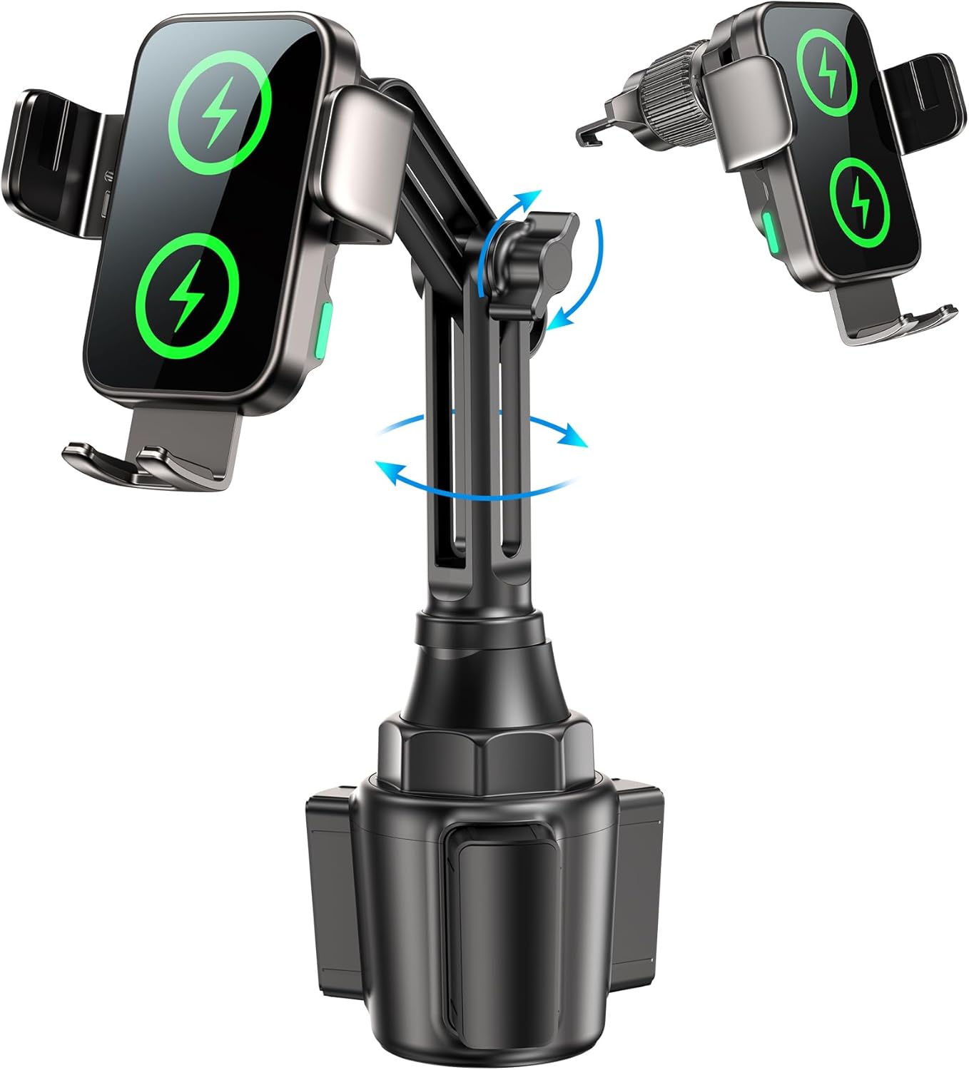 Dual Coil 15W Wireless Car Charger Phone Holder for Easy Use