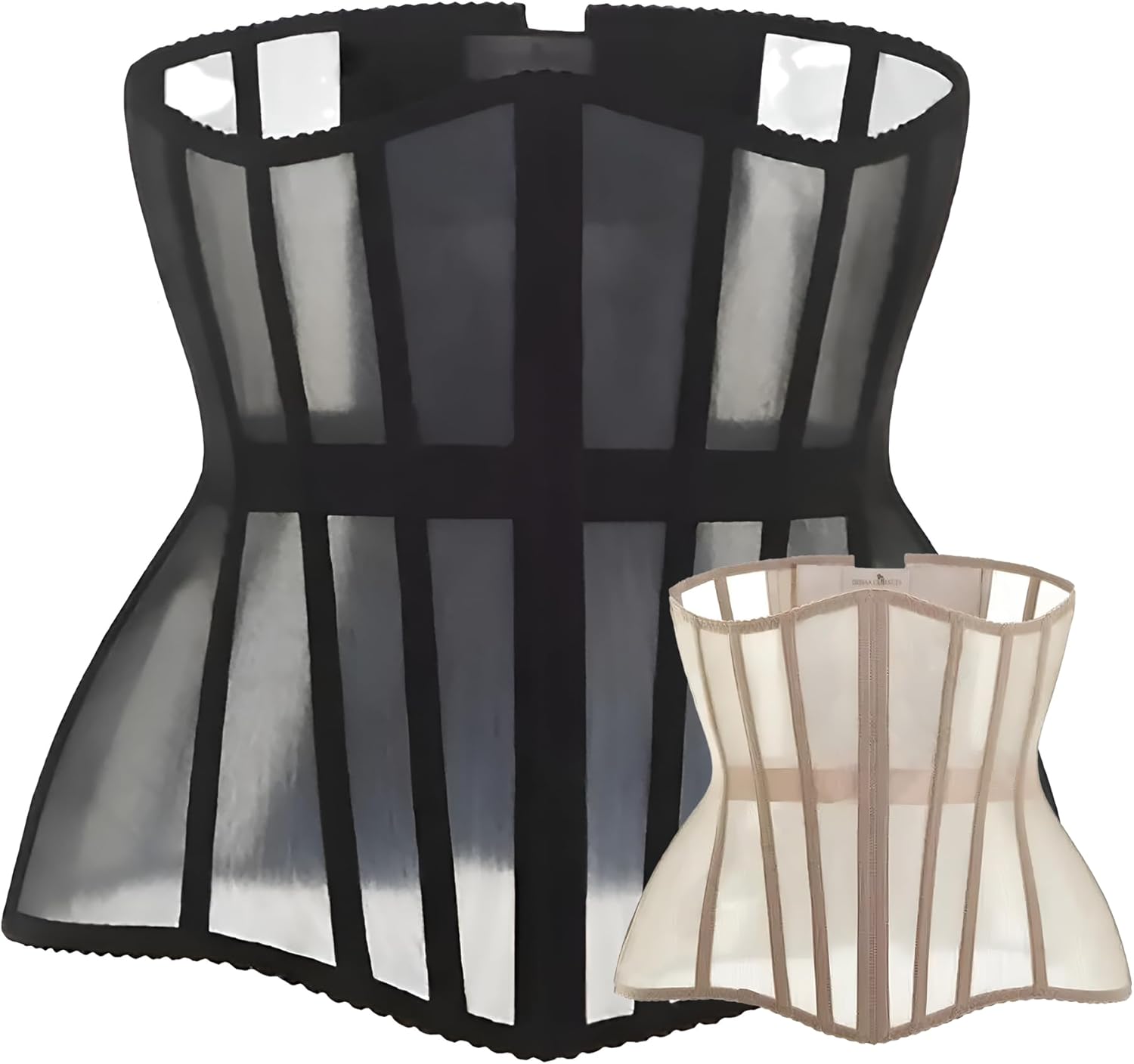 Mesh Corset Waist Trainer for Women - Underbust Lace Up Shapewear