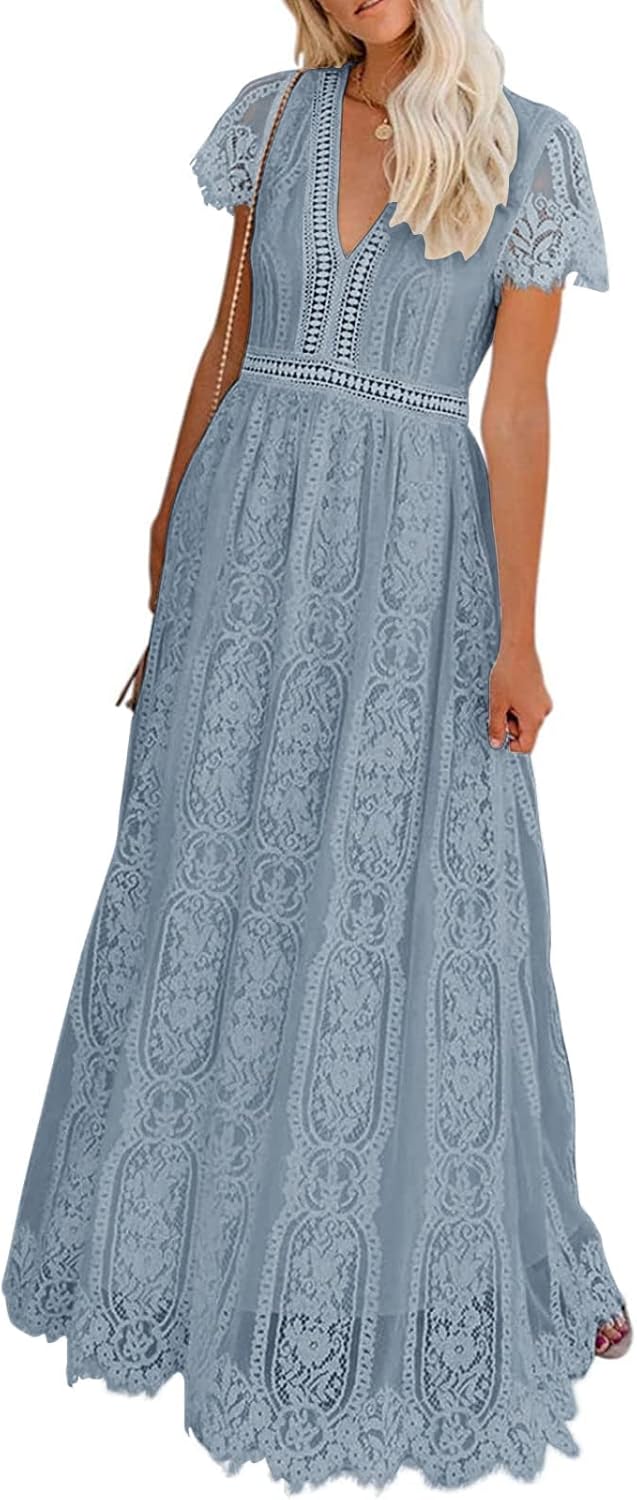 Stunning Floral Lace Wedding Dress for Bridesmaids and Parties