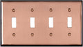 Switch Hits Pink Antique Copper Outlet Wall Plate - 4 Toggle