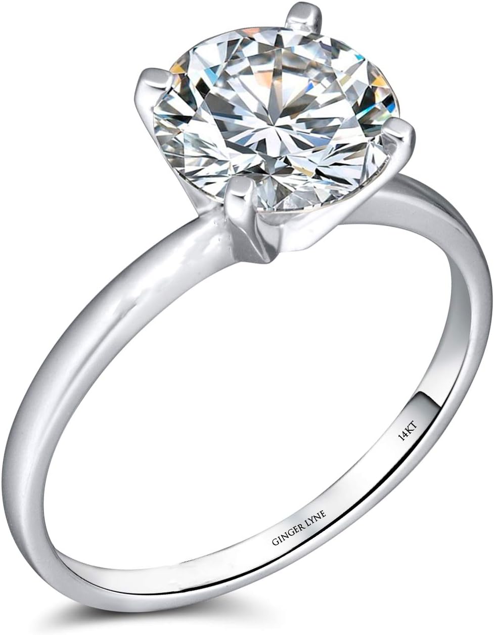 Amore Solitaire Engagement Ring with White Topaz in 14Kt Gold