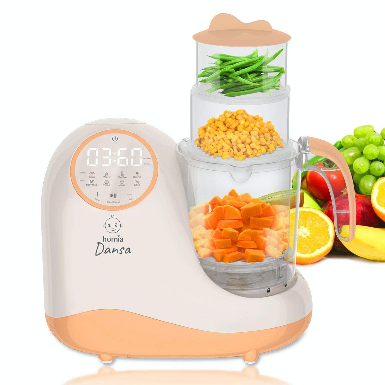 Homia 8-in-1 Baby Food Maker - Steam, Blend, Chop - 20 Oz Cup
