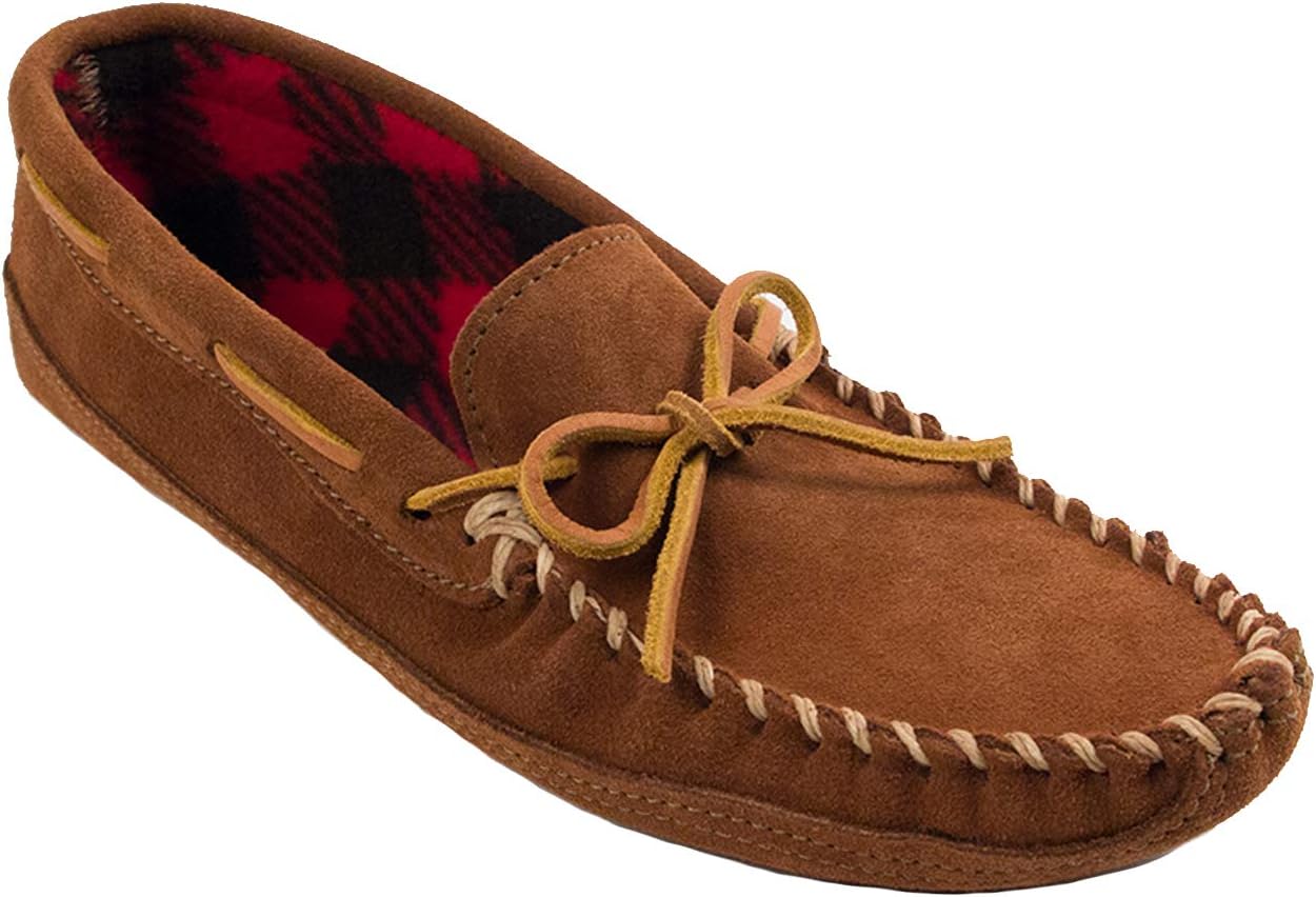Minnetonka Men's Double Bottom Fleece Slipper for Comfort