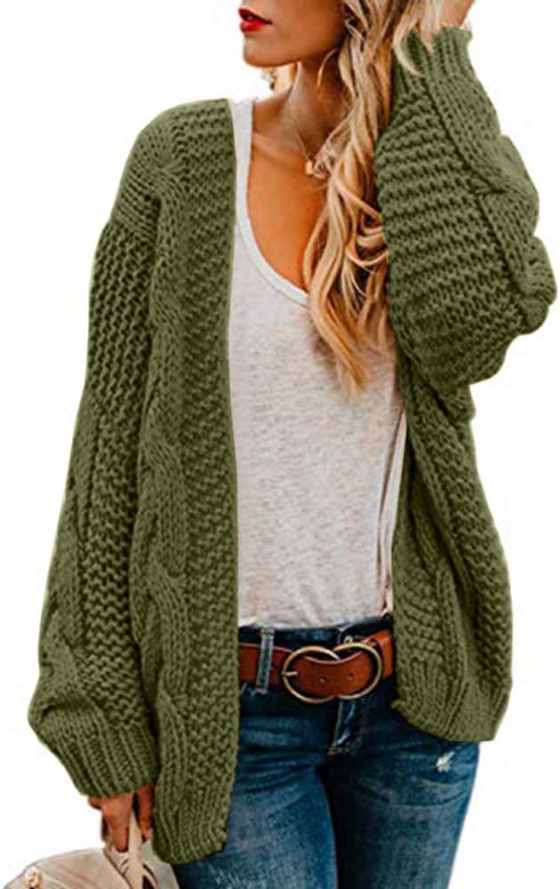 Womens Oversized Chunky Open Front Cardigan for All Seasons