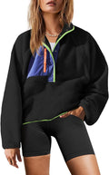 Yanekop Women's Casual Fleece Sherpa Pullover for Comfort