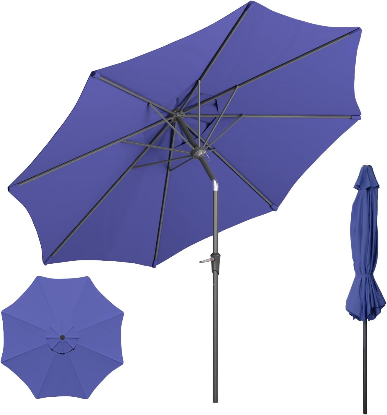 Beanss Outdoor Patio Umbrella with Push Button Tilt and Crank