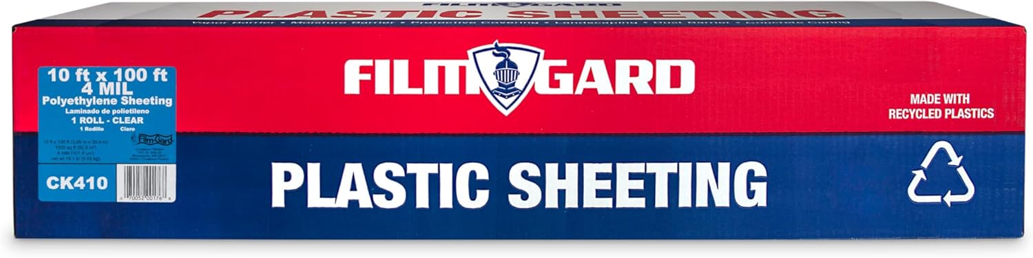Durable 10ft X 100ft Clear Construction Plastic Sheeting 4 mil
