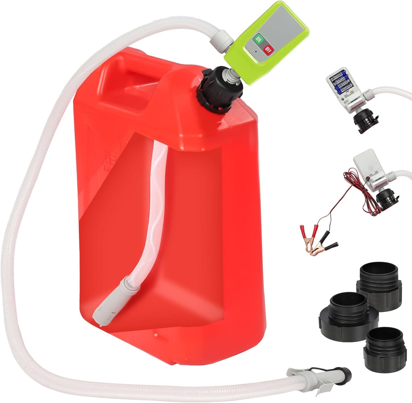 Portable Fuel Transfer Pump - Auto-Stop, 2 Power Modes, Long Hose - 3.2GPM