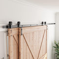 SMARTSTANDARD 12 Feet Bypass Sliding Barn Door Hardware Kit - Smooth