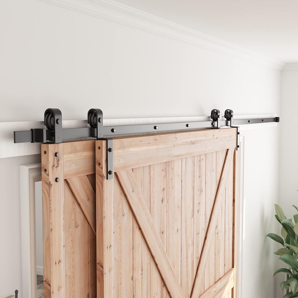 SMARTSTANDARD 12 Feet Bypass Sliding Barn Door Hardware Kit Review