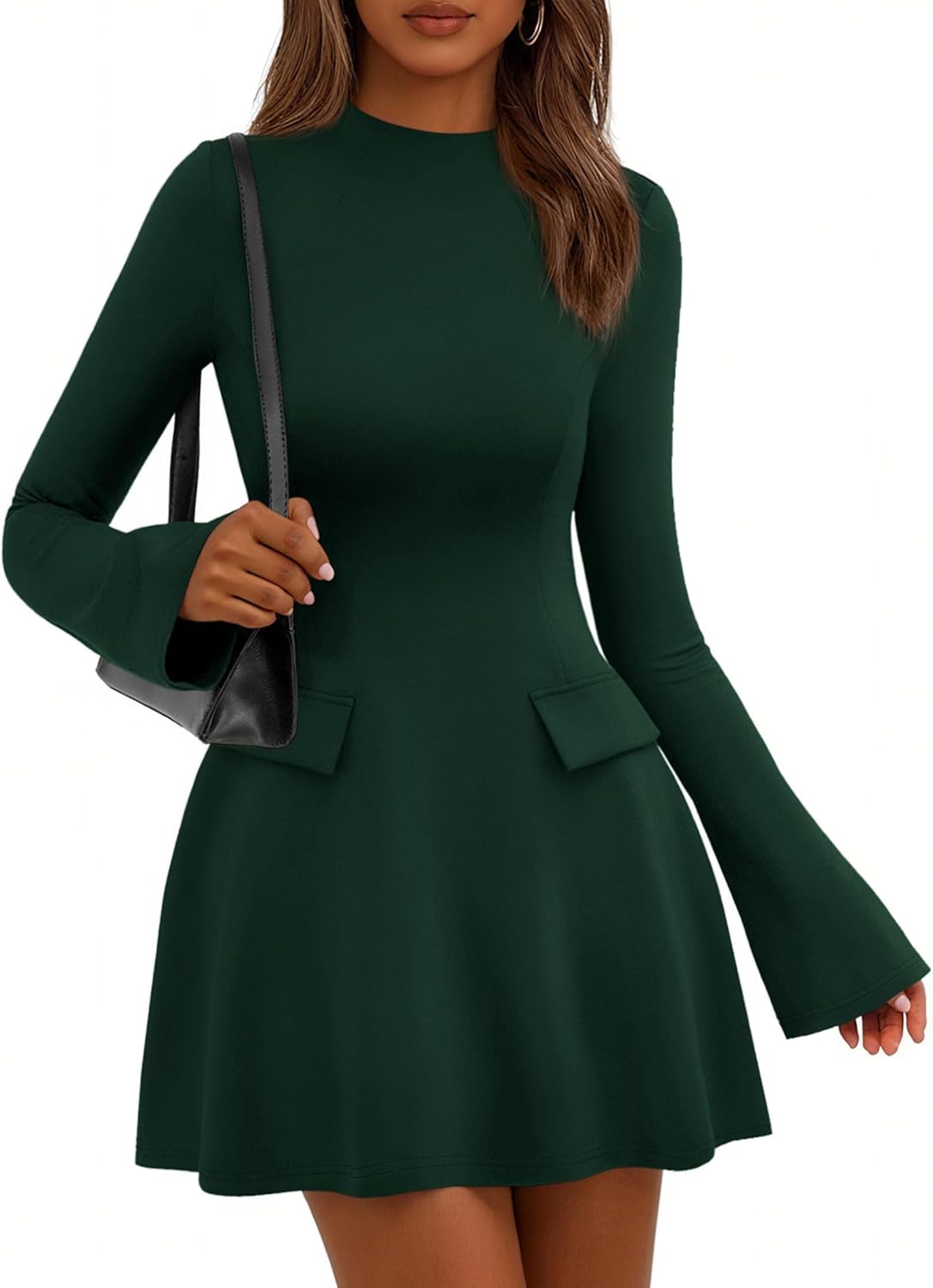 PRETTYGARDEN Women's Long Sleeve Mini Dress for Elegant Style