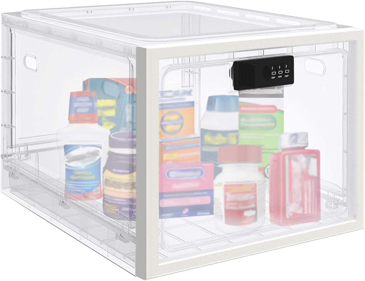 Large Medicine Lock Box for Safe Medication and Food Storage