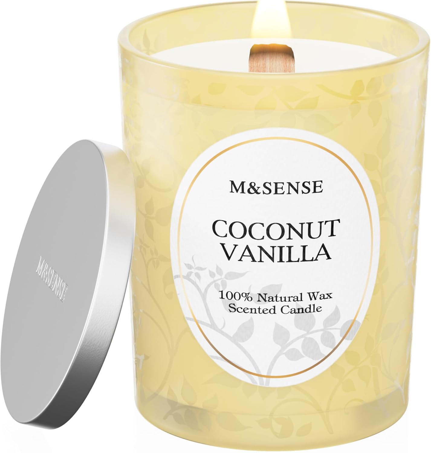 Coconut Vanilla Candle with Wooden Wick for Stress Relief Gifts