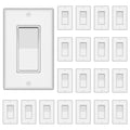 Single Pole Decorator Wall Light Switch with Plate - Quiet Paddle
