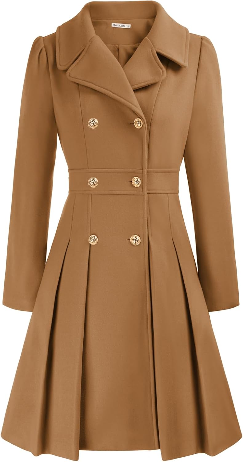 GRACE KARIN Women's Fashion Trench Coat for All Seasons Style