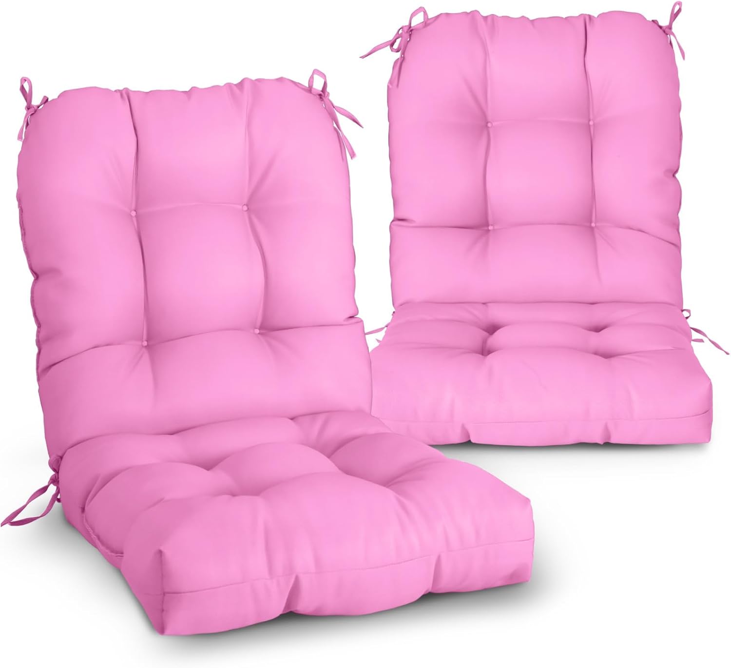 EAGLE PEAK Tufted Outdoor/Indoor Chair Cushions Set of 2