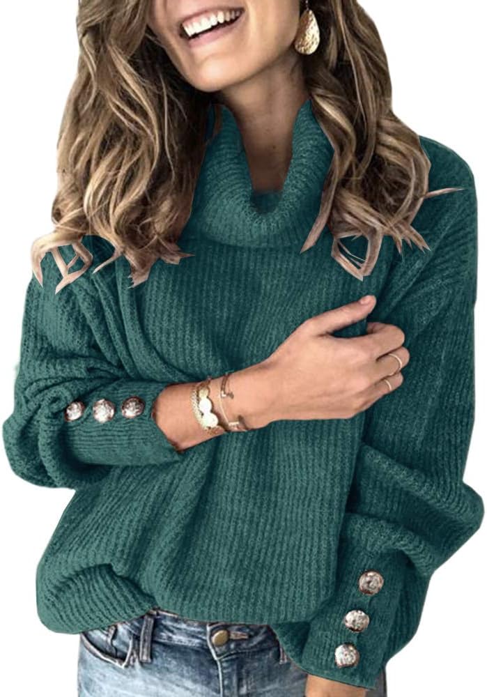 Women's Oversized Turtleneck Chunky Pullover Sweater for Winter