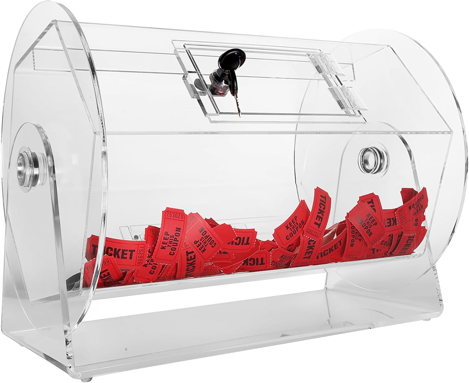 Professional Acrylic Raffle Drum for Tickets and Balls, Holds 5,000