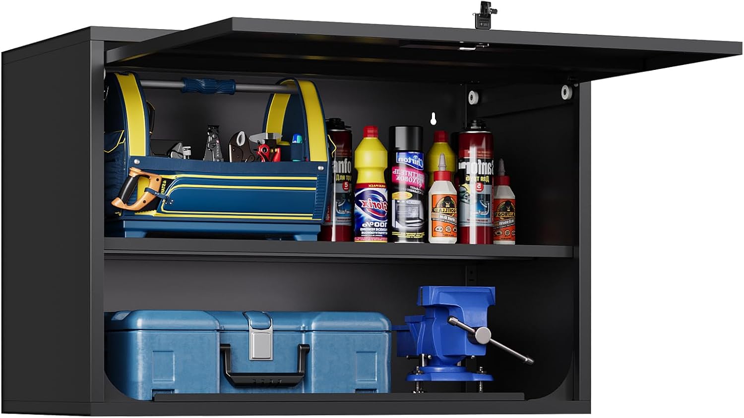 Metal Wall Storage Cabinet with Adjustable Shelf for Garage