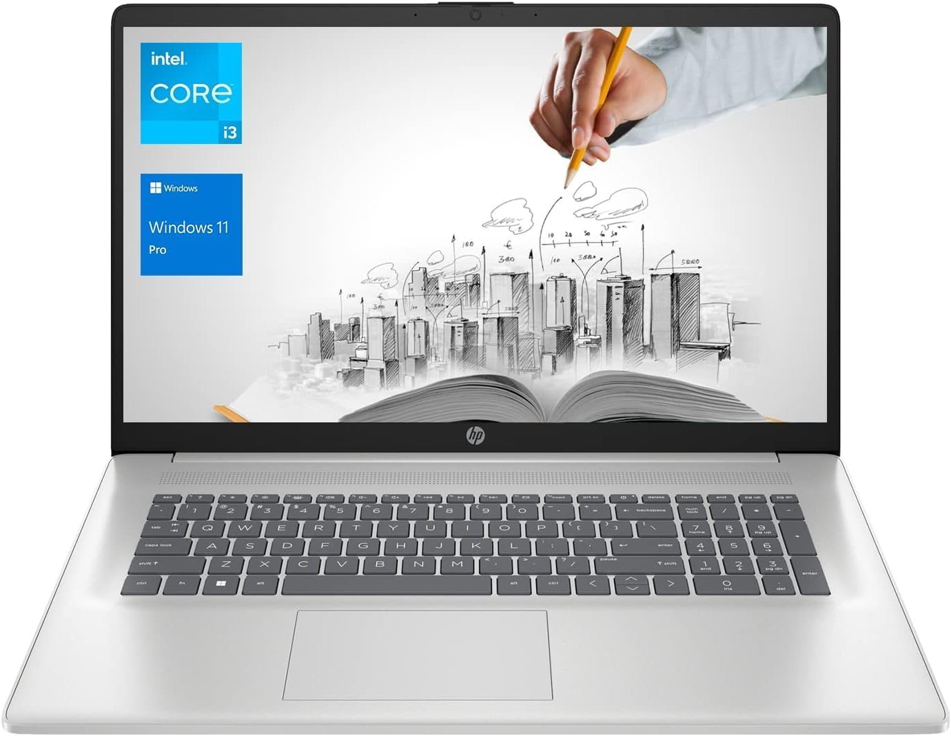 HP 17.3 Laptop Computer with Intel 8-Core i3 and 16GB RAM