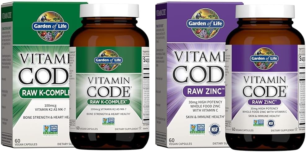 Garden of Life Vitamin K2, K1, Zinc & Vitamin C Complex
