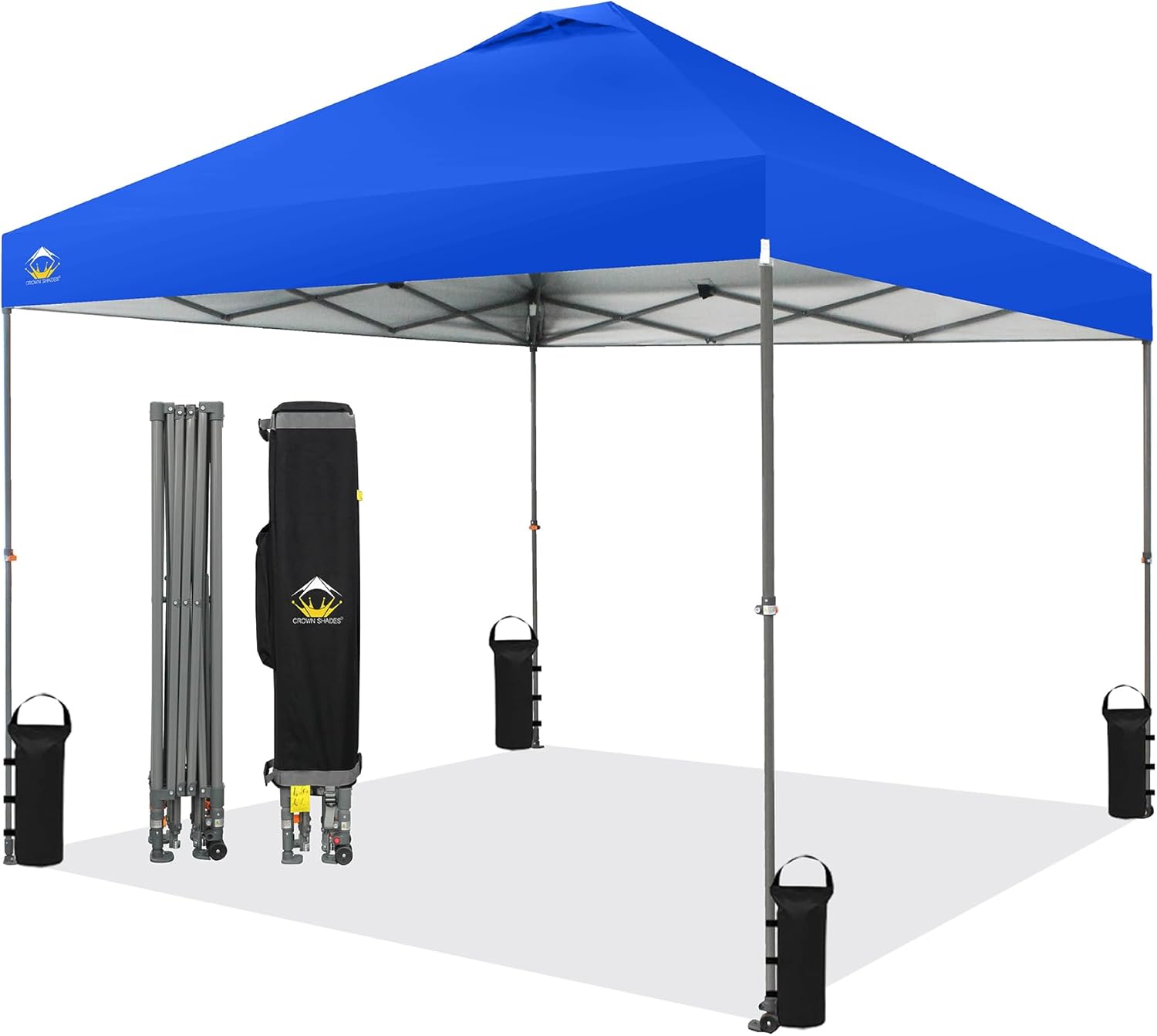 CROWN SHADES 10x10 Pop Up Canopy - Instant Sun Shade - One Push Setup