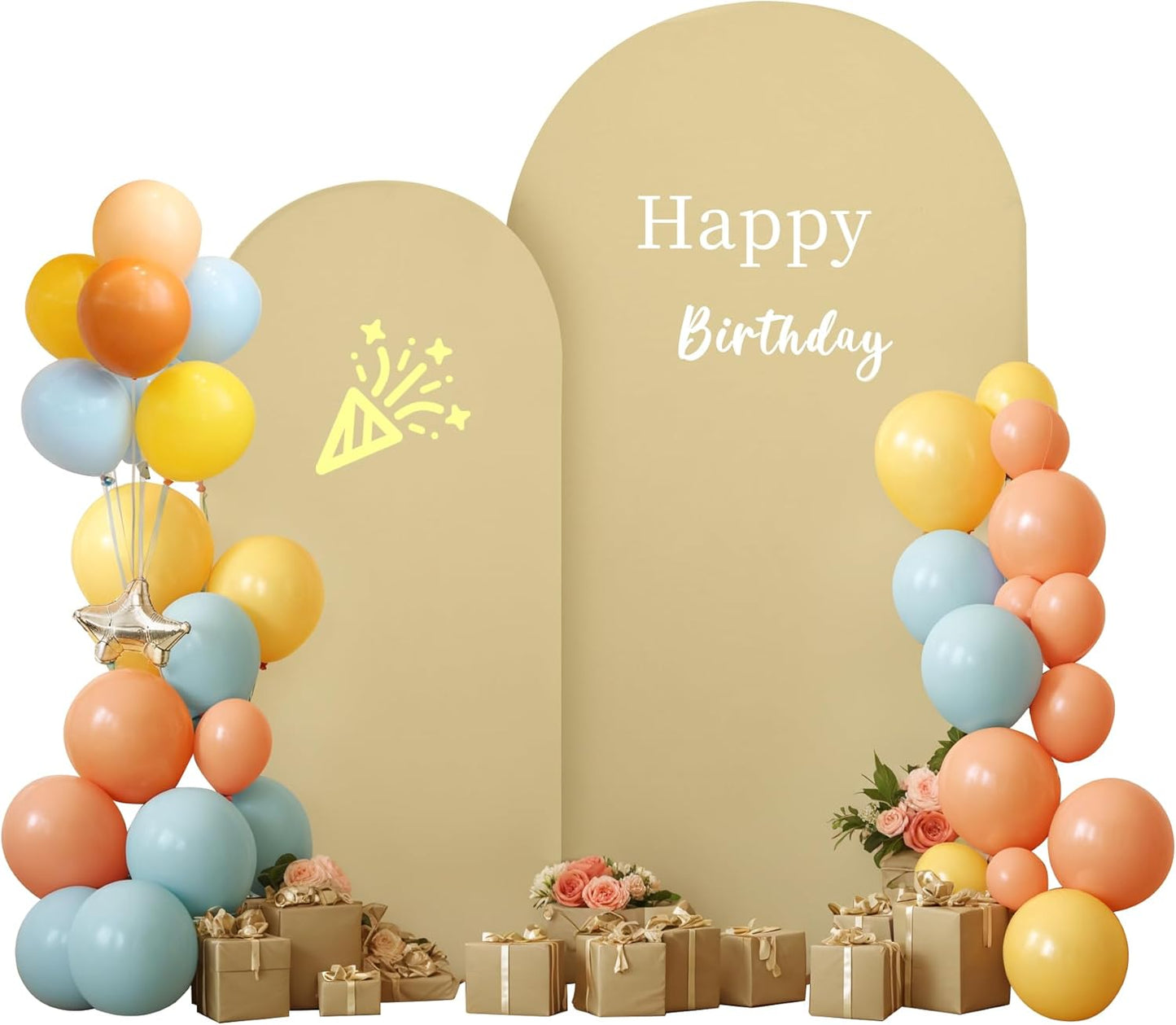 Khaki Arch Backdrop Covers for Wedding and Party Decorations