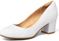 mysoft Women's Pumps Low Chunky Block Heel Round Toe