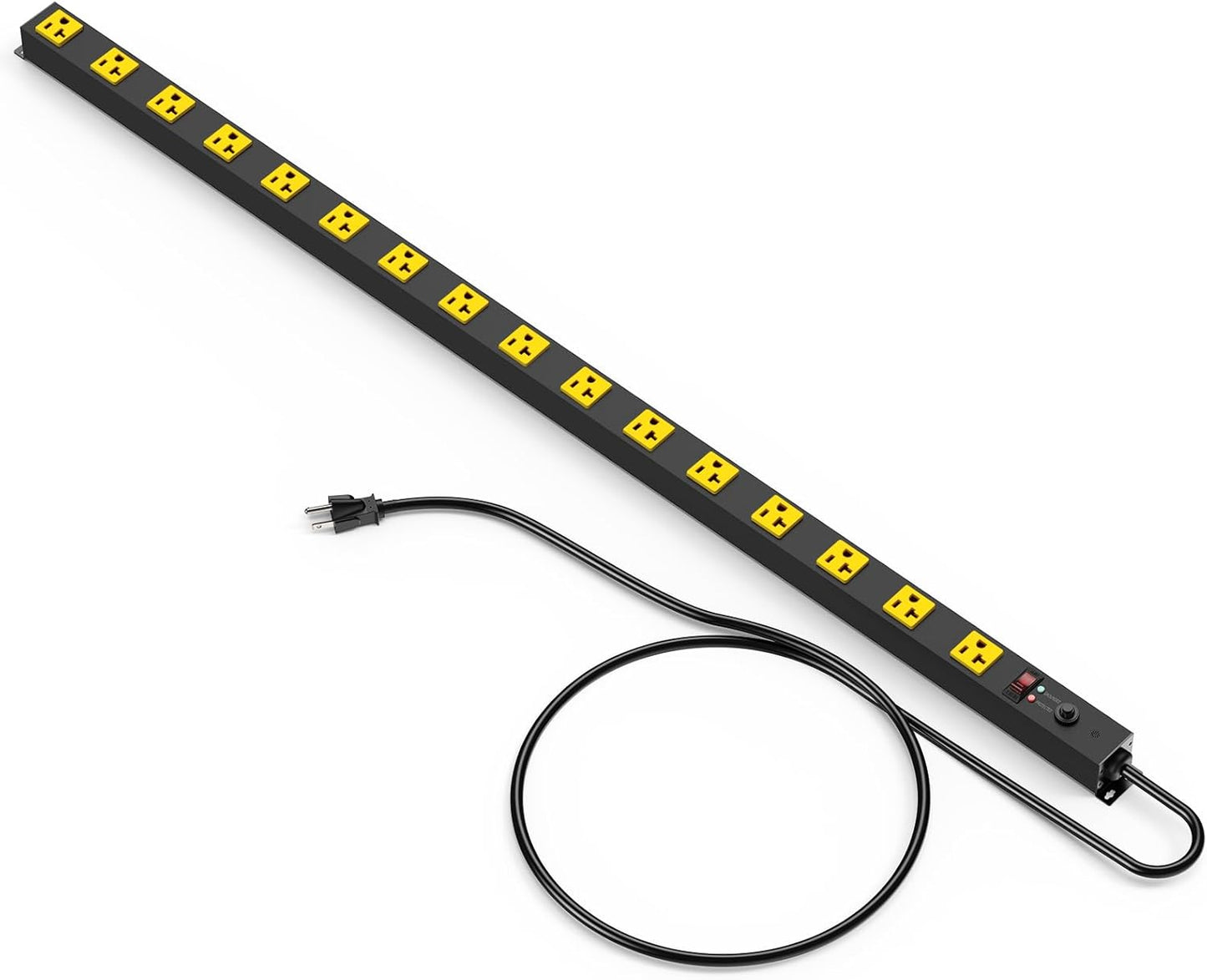 JUNNUJ Long Metal Power Strip with 16 Outlets and Surge Protection