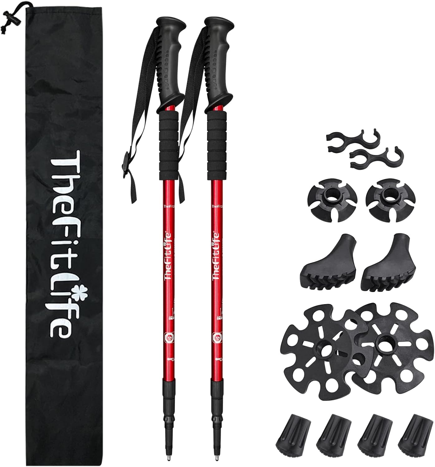 TheFitLife Ultralight Trekking Poles - Anti-Shock, Quick Lock