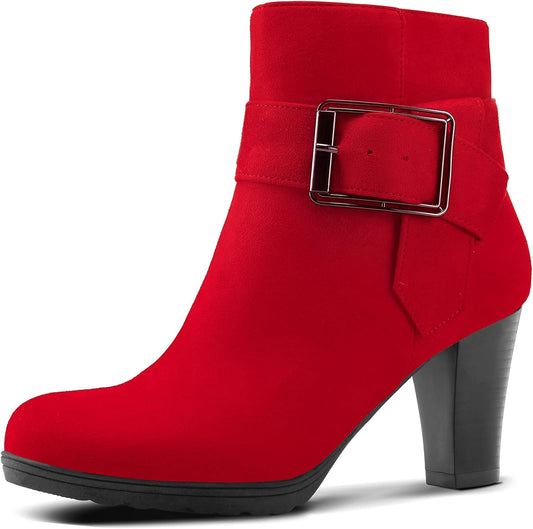 mysoft Women's Booties with Heel: Stylish Chunky Ankle Boots